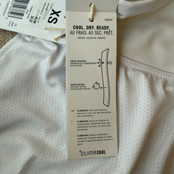 Adidas Women's Tennis Skirt White ClimaCool Built-in Shorts XS Athletic - Picture 5 of 6